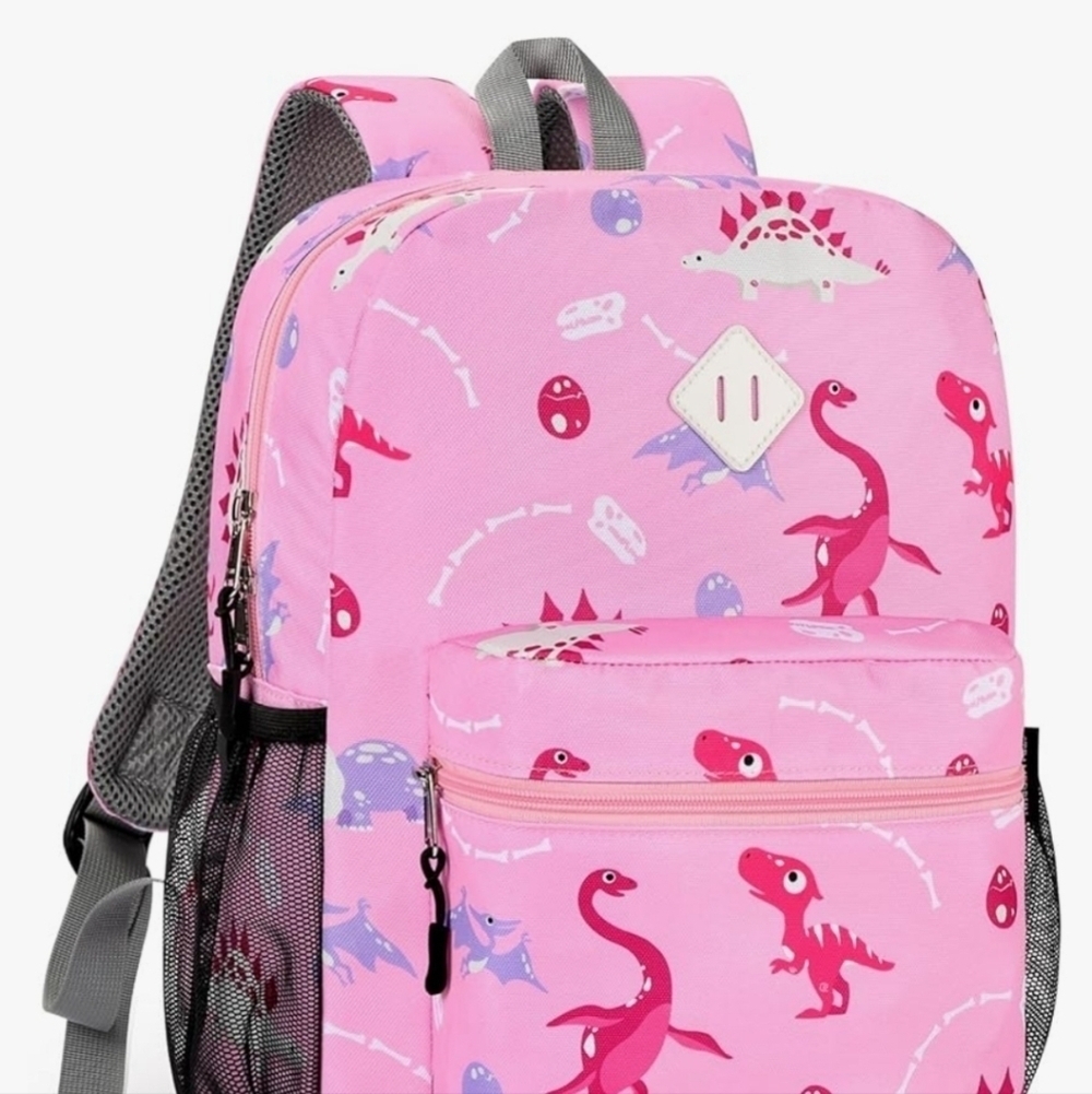 pink dinosaur Stemebun kids 15" Canvas backpack